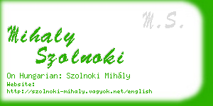 mihaly szolnoki business card