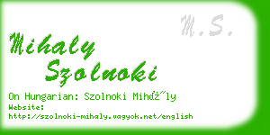 mihaly szolnoki business card